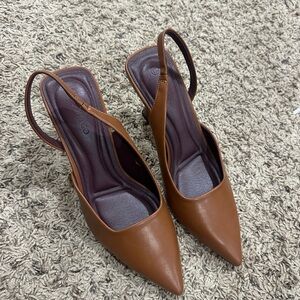 Elegant Brown Slingback Heels